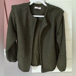 Cozy Olive Green Sherpa Jacket